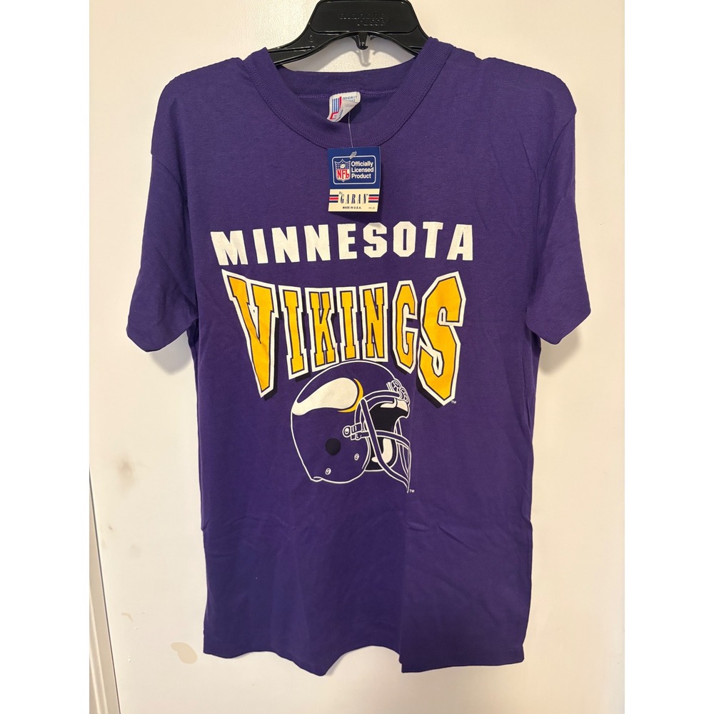 Vintage Minnesota Vikings T Shirt Garan NFL Purple Graphic XL NWT Made in USA